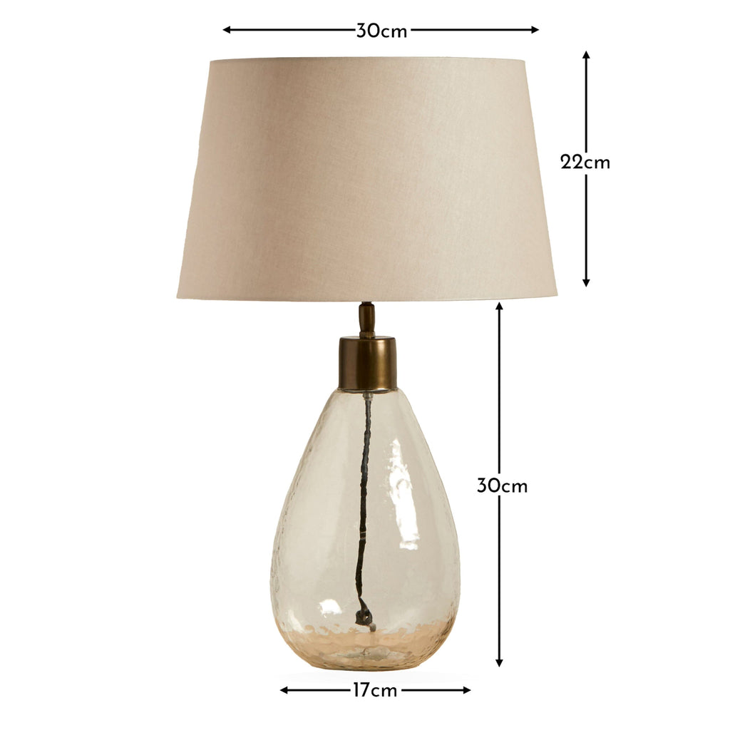 Breamore Clear Glass Lamp with Coningsby Taupe Shade - 35cm