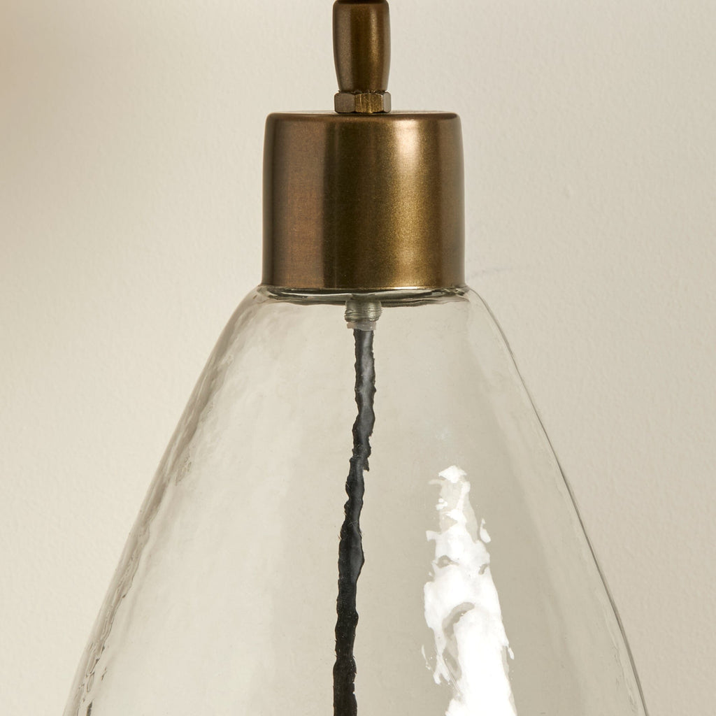 Breamore Clear Glass Lamp with Coningsby Taupe Shade - 35cm