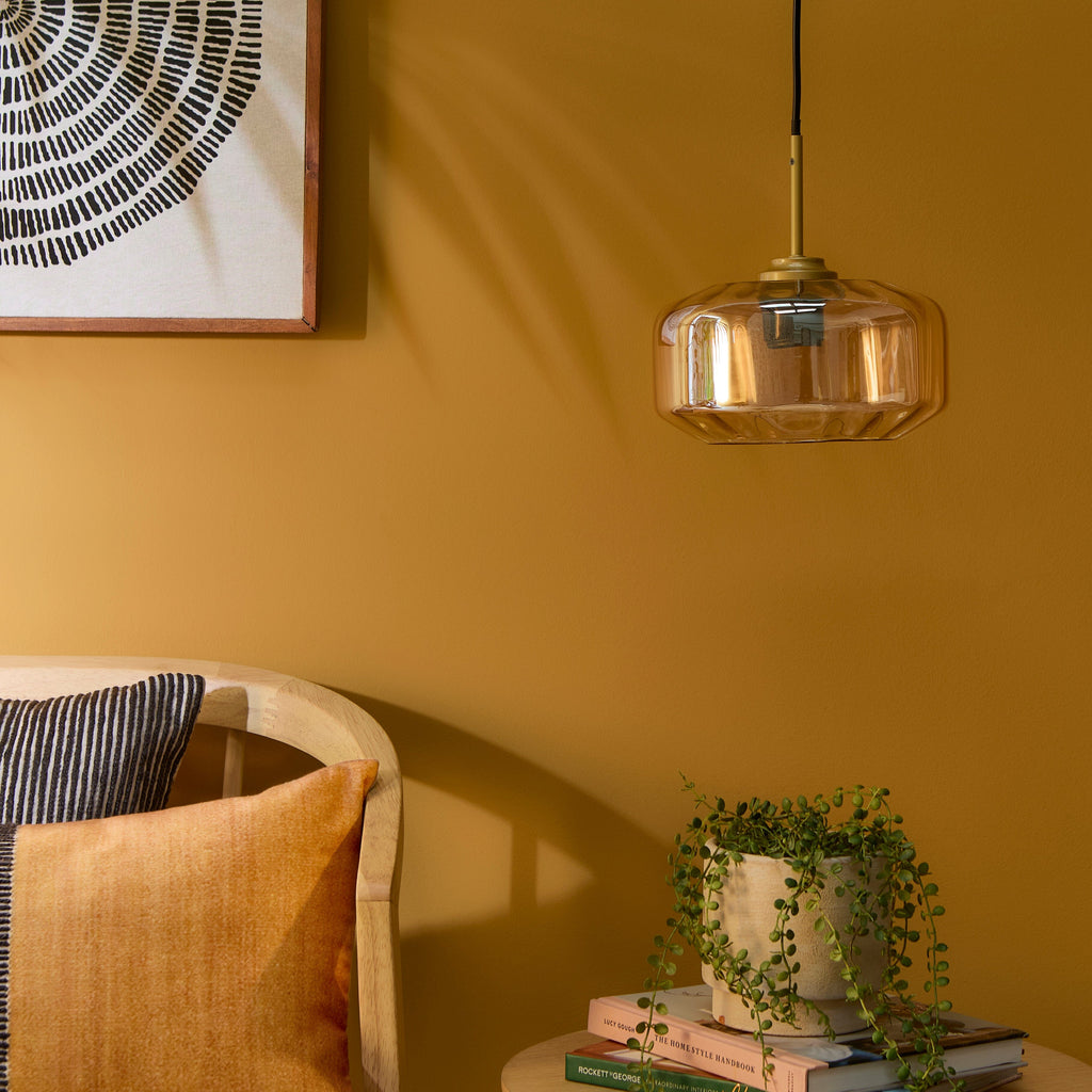 Carrick 22cm Glass Pendant Light - Gold