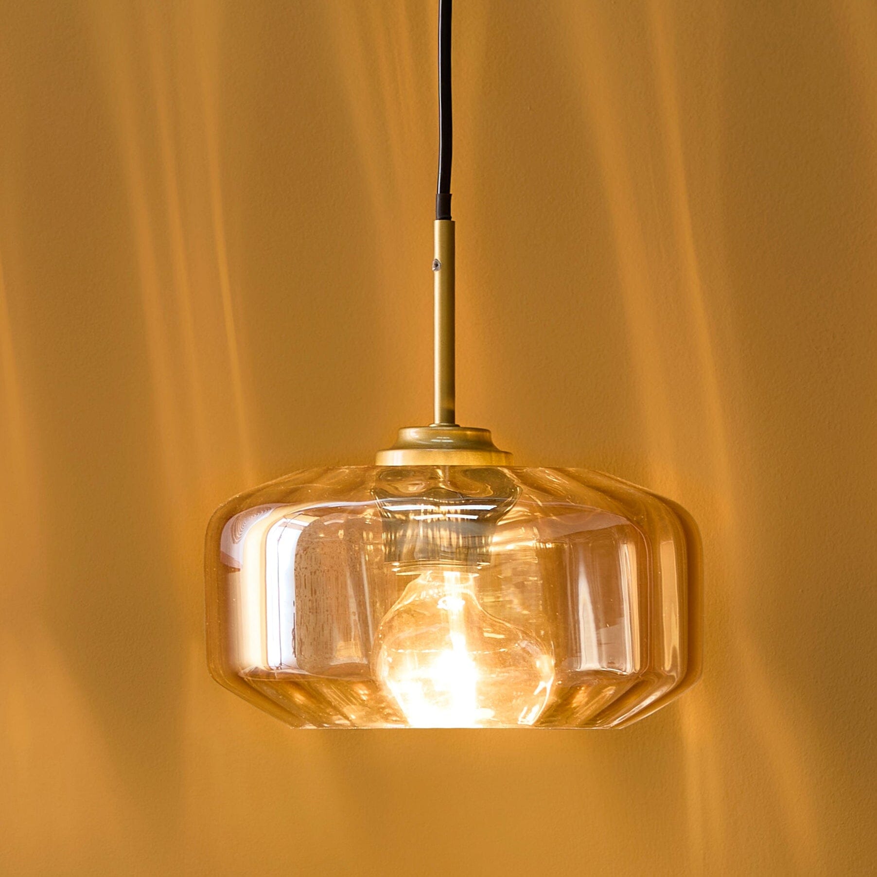 Carrick 22cm Glass Pendant Light - Gold