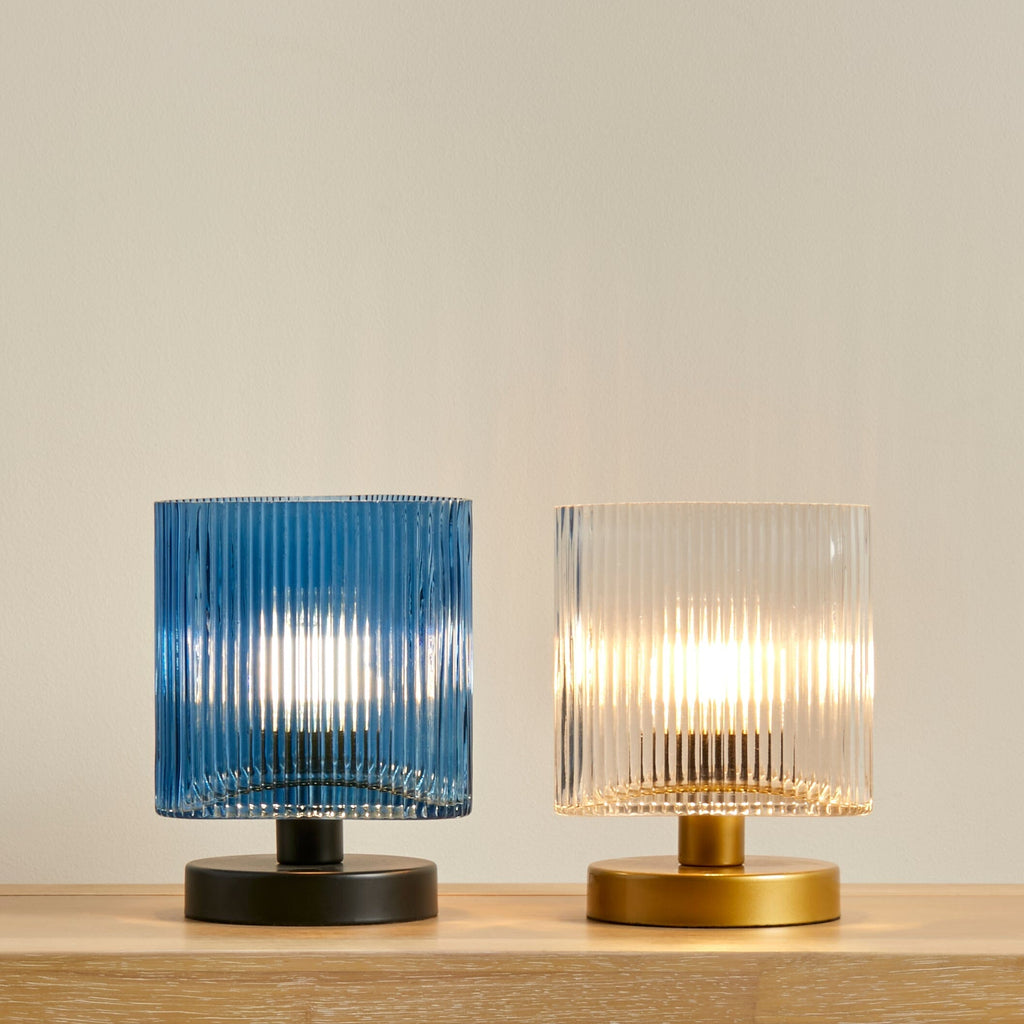 Edworth 20cm Table Lamp  - Teal Glass