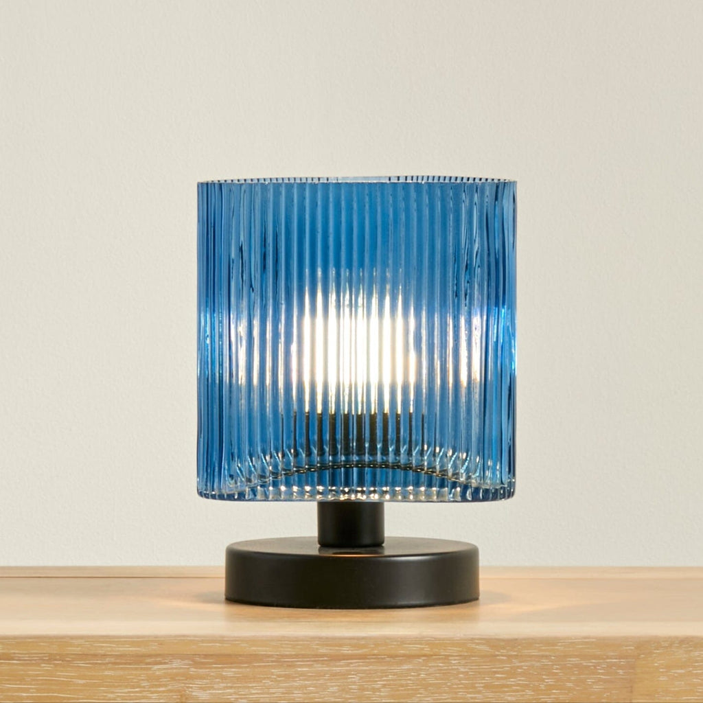 Edworth 20cm Table Lamp  - Teal Glass