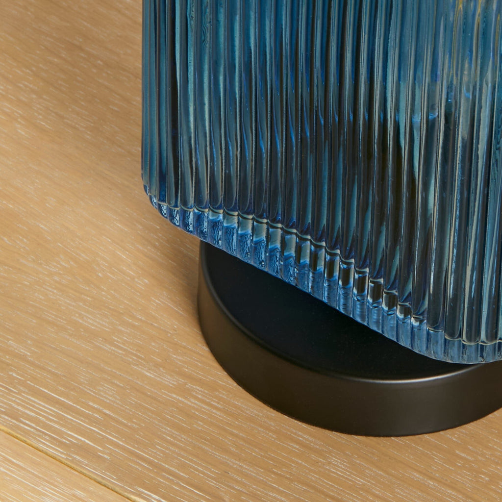 Edworth 20cm Table Lamp  - Teal Glass