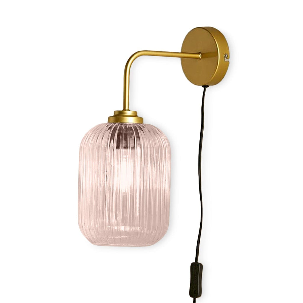 Elland Plug in Wall Light Gold - Blush Pink