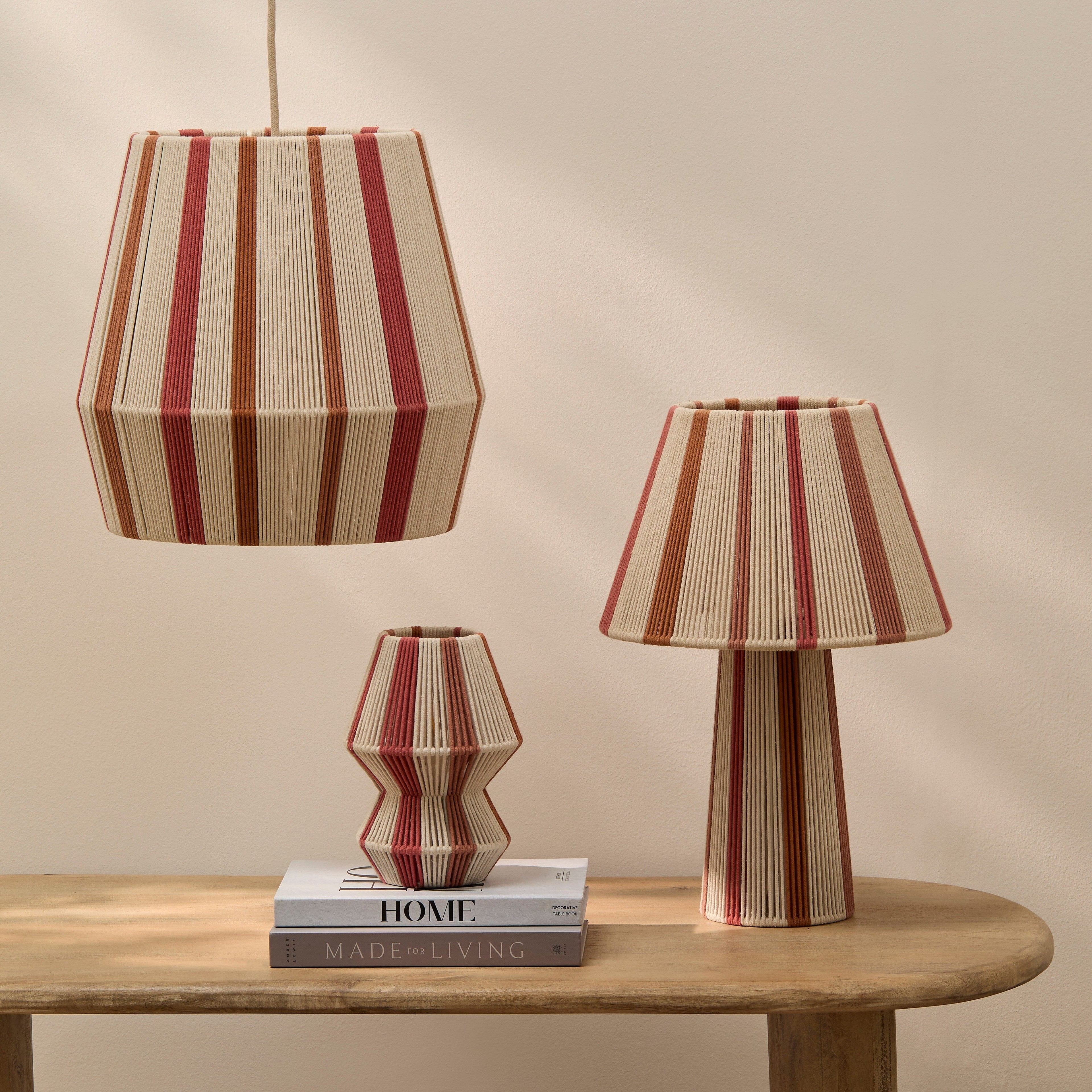 Kateli 35cm Pendant Light - Paprika Stripe
