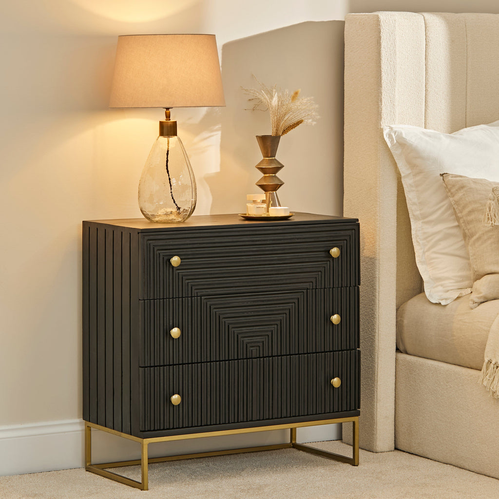 Breamore Clear Glass Lamp with Coningsby Taupe Shade - 35cm